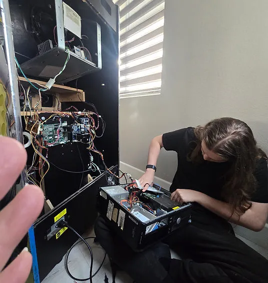 LED display installation for commercial arcade setup