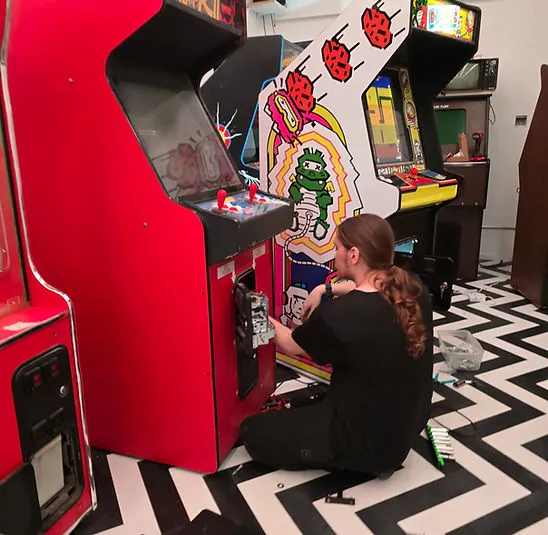 Completed arcade game restoration ready for delivery